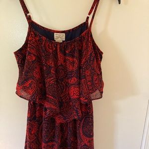 Double tiered dress- red and blue